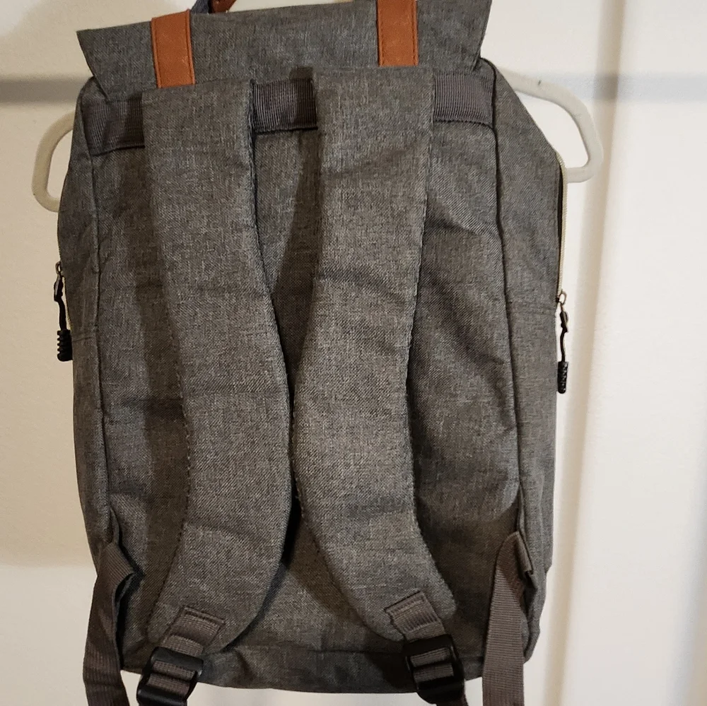 Wo Wang Gray and Brown Men's Backpack